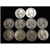 Image 1 : 10 ASSORTED 1940'S WASHINGTON SILVER QUARTERS
