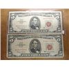 Image 1 : 2-1963 FIVE DOLLAR US NOTES RED SEAL