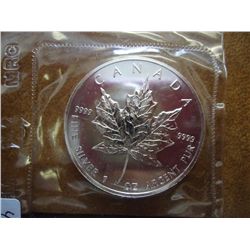 1989 CANADA FIVE DOLLAR SILVER MAPLE LEAF PF LIKE