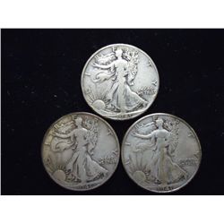 1941 P/D/S WALKING LIBERTY HALF DOLLARS