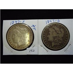 1897-S & 97-O MORGAN SILVER DOLLARS