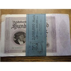 20 1923 GERMAN 100,000 MARK INFLATION NOTES