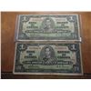 Image 1 : 2-1937 CANADA ONE DOLLAR BILLS