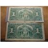 Image 2 : 2-1937 CANADA ONE DOLLAR BILLS