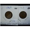 Image 1 : 1867 & 69 INDIAN HEAD CENTS (KEY DATES)