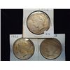 Image 1 : 1922,22-D & 23-S PEACE SILVER DOLLARS