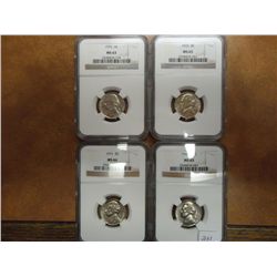 4 NGC JEFFERSON NICKEL SLABS SEE DESCRIPTION