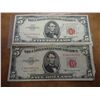 Image 1 : 1953-B & 63 FIVE DOLLAR US NOTES RED SEAL