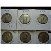Image 1 : 1925,27,28,28-S,29 & 29-S STANDING LIBERTY 1/4'S