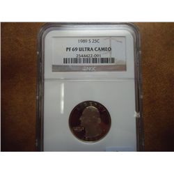 1989-S WASHINGTON QUARTER NGC PF69 ULTRA CAMEO