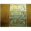 Image 1 : 1937,54 & 73 CANADA ONE DOLLAR BILLS