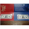 Image 1 : 2 BEP BILLS LUCKY MONEY 1999 $1 FRN SERIAL STARTS