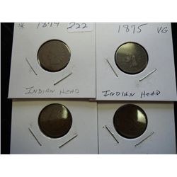 1874,75,76 & 78 INDIAN HEAD CENTS