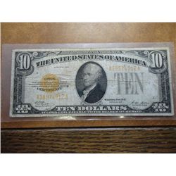 1928 US $10 GOLD CERTIFICATE SMALL SIZE