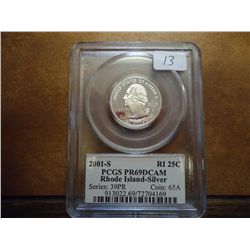 2001-S SILVER RHODE ISLAND QUARTER PCGS PR69 DCAM