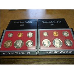 1981 & 82 US PROOF SETS (WITH BOXES)