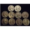 Image 1 : 10 ASSORTED 1940'S WASHINGTON SILVER QUARTERS