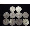 Image 2 : 10 ASSORTED 1940'S WASHINGTON SILVER QUARTERS
