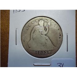 1853 SEATED LIBERTY HALF DOLLAR