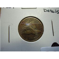 1857 FLYING EAGLE CENT FINE DETAILS CORRODED