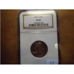 1969-S WASHINGTON QUARTER NGC PF69