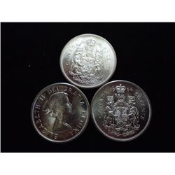 3-1964 CANADA SILVER 50 CENTS (UNC)