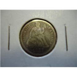 1887 SEATED LIBERTY DIME (VERY FINE)
