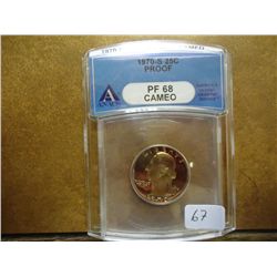 1970-S WASHINGTON QUARTER ANACS PF68 CAMEO