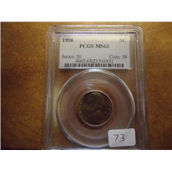 1958 JEFFERSON NICKEL PCGS MS63