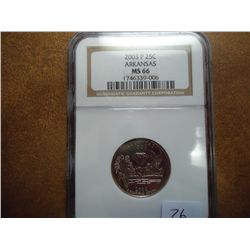2003-P ARKANSAS QUARTER NGC MS66