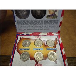 1979 & 80 P/D/S SBA DOLLAR SET (UNC) 6 COINS