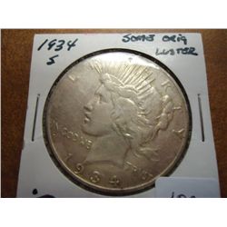 1934-S PEACE SILVER DOLLAR (KEY DATE)