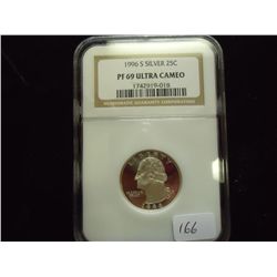 1996-S WASHINGTON SILVER QUARTER NGC PF69 ULTRACAM