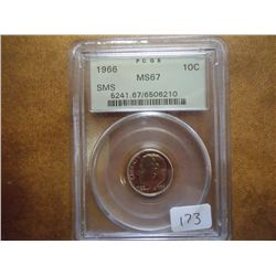 1966 ROOSEVELT DIME PCGS MS67