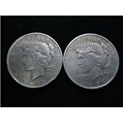 1923 AND 1924 PEACE SILVER DOLLARS