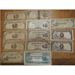 13 PIECES JAPANESE INVASION CURRENCY