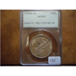 1944-S WALKING LIBERTY HALF DOLLAR PCGS AU58