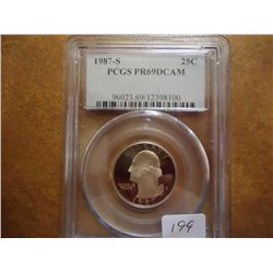 1987-S WASHINGTON QUARTER PCGS PR69 DCAM