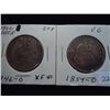 1846-O SEATED HALF LARGE DATE, & 54-O SEATED HALF