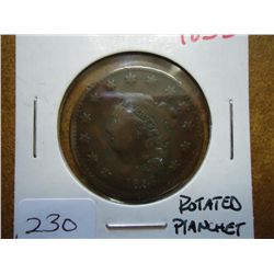 1833 US LARGE CENT ROTATED PLANCHET