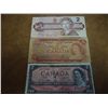 1954,74 & 86 CANADA TWO DOLLAR BILLS