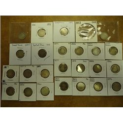 25 ASSORTED SEATED LIBERTY DIMES