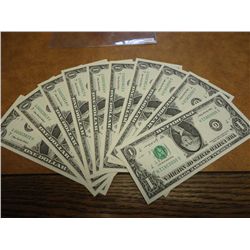 10-2003-A LOW SERIAL NUMBER $1 FRN'S CU