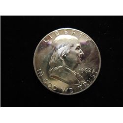 1962 FRANKLIN HALF DOLLAR PROOF WITH TONING SPOTS