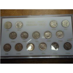 MERCURY DIME SHORT SET (AS SHOWN) 15 COINS