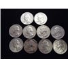 10 ASSORTED 1960'S WASHINGTON SILVER QUARTERS