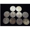Image 2 : 10 ASSORTED 1960'S WASHINGTON SILVER QUARTERS