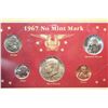 Image 1 : 1967 US "No Mint Mark" coin set