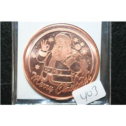 Santa Claus Copper Round, .999 fine 1 oz.