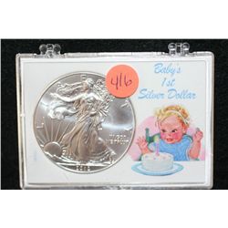 2012 Silver Eagle $1, "Baby's 1st Silver Dollar"